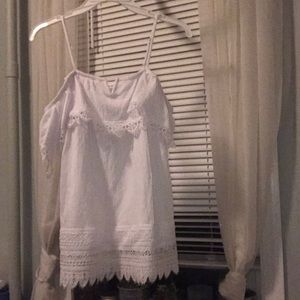 White off the shoulder tank top